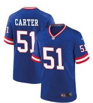 Men & Women & Youth New York Giants #51 Abdul Carter Royal Classic Stitched Game Jersey
